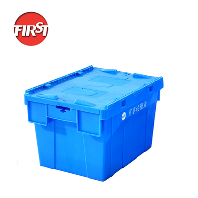 شراء صناديق التراكم القابلة لإعادة التدوير 21L 60L HDPP Tote المرفقة الغطاء العش صناديق الشحن البلاستيكية التصنيع عبر الإنترنت