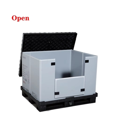 شراء Collapsible Plastic Pallet Heavy Duty Stackable Storage Fold Pallet Box التصنيع عبر الإنترنت