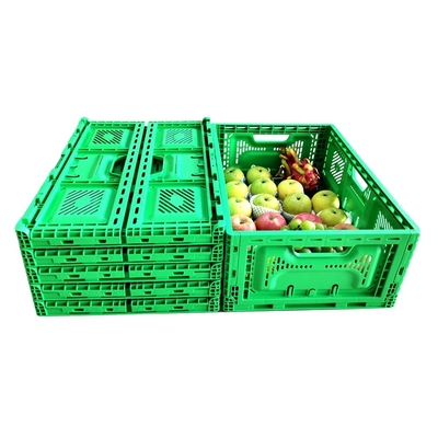 الصندوق البلاستيكي القابل للتراكم للسلع الثقيلة المخصصة للمحلات التجارية الزراعية قابلة للطي 570 * 370 * 210mm