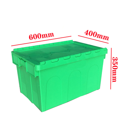 550x370x320mm صندوق قابلة للطي قابلة للتراكم البلاستيك المتحرك مع حاوية غطاء متصلة