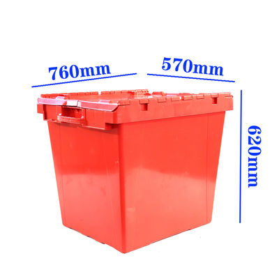 Large Plastic Moving Crate Stackable And Nestable Attached Lid Storage Containers